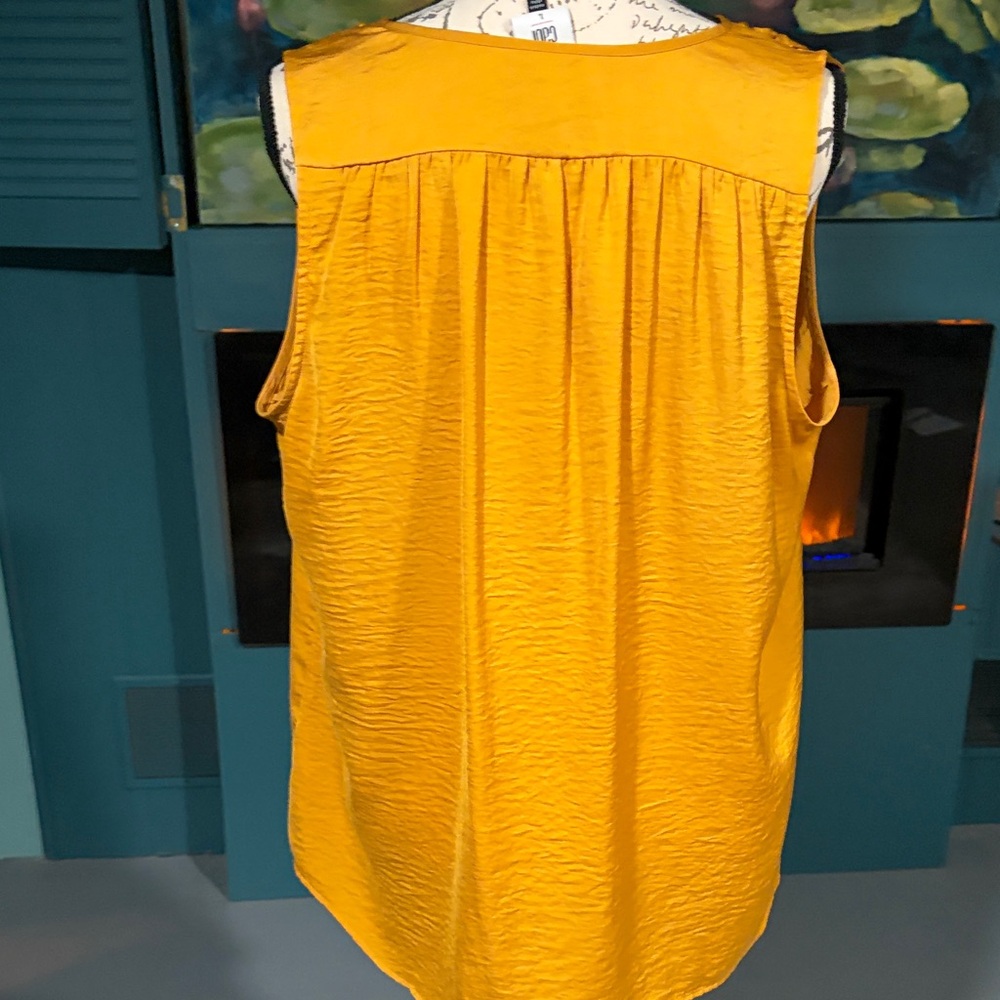 CAbi Mustard Yellow Sleeveless Blouse - Picture 3 of 6